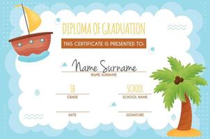 Diploma certificate concept template vector