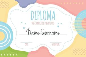 Diploma certificate concept template vector