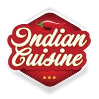 Indian restaurant label red with Chilli pepper vector