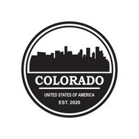 colorado skyline silhouette vector logo