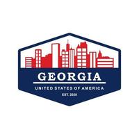 vector de horizonte de atlanta, logotipo de rascacielos de georgia