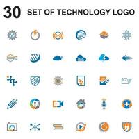 conjunto de vector digital, conjunto de logotipo de tecnología
