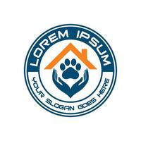 logotipo de cuidado de mascotas, vector veterinario