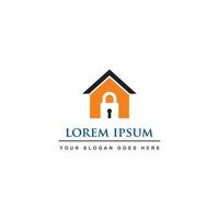 lock home logo , home protection logo vector