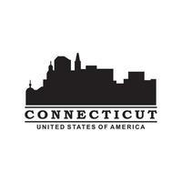 connecticut skyline silhouette vector logo