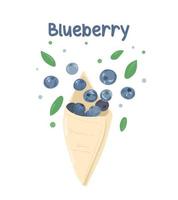 Berries. Wild blueberries grow in the forest. Healthy berries for breakfast. vector