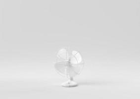 White Retro Fan in white background. minimal concept idea creative. monochrome. 3D render. photo