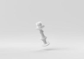 White Candle holder in white background. minimal concept idea creative. monochrome. 3D render. photo