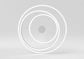 White Glow light round in white background. minimal concept idea creative. monochrome. 3D render. photo