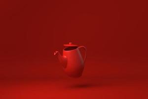 Red Pitcher or milk jug floating in Red background. minimal concept idea creative. monochrome. 3D render. photo