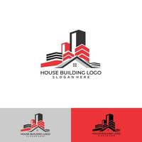 Abstract house building logo design template. Premium real estate sign. vector