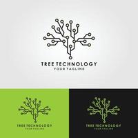 technology tree logo on white background. vector illustration