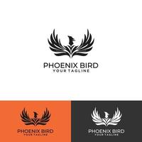 phoenix red fire logo vector