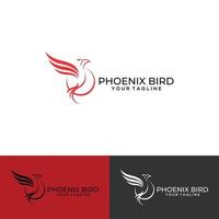 phoenix red fire logo vector