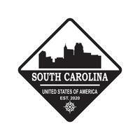 south carolina skyline silhouette vector logo