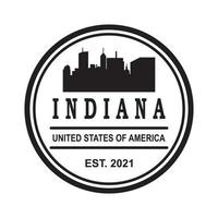 logotipo de vector de silueta de horizonte de indiana