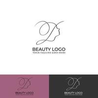 Silhouette woman logo, head, face logo isolated. Use for beauty salon, spa, cosmetic design, etc vector