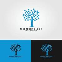 technology tree logo on white background. vector illustration