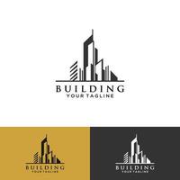 estructura de edificio abstracto diseño de logotipo bienes raíces, arquitectura, construcción vector