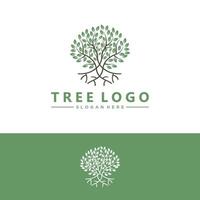 Abstract vibrant tree logo design, root vector - Tree of life logo design inspiration isolated on white background.