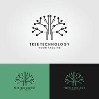 logotipo del árbol de tecnología sobre fondo blanco. ilustración vectorial vector