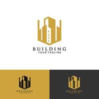 Abstract building structure logo design real estate, architecture, construction vector