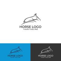 Black horse, circle, logo illustration, silhouette vector