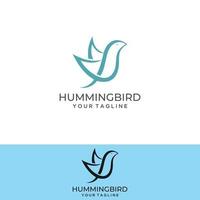 Humming bird colorful logo Vector