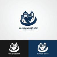 Abstract building structure logo design real estate, architecture, construction vector