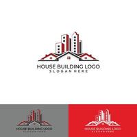edificio de la ciudad horizonte casa apartamento vector logo plantilla de diseño