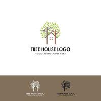 Tree house logo design - vector