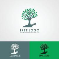 raíces de la ilustración del logotipo del árbol. silueta de vector de árbol.