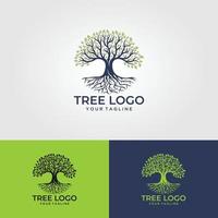 Roots Of Tree logo illustration. Tree vector silhouette.