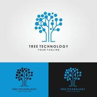 logotipo del árbol de tecnología sobre fondo blanco. ilustración vectorial vector