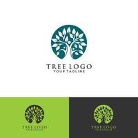 Abstract vibrant tree logo design, root vector - Tree of life logo design inspiration isolated on white background.