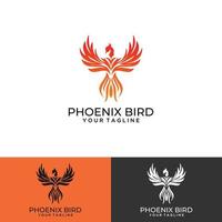 phoenix red fire logo vector