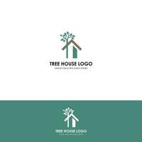 Tree house logo design - vector