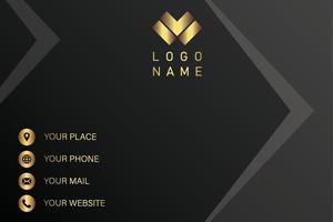 Creative black dark business card Template modern and Clean design vector