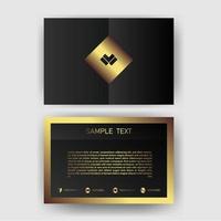 Creative black dark business card Template modern and Clean design vector