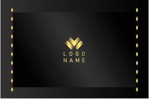 Creative black dark business card Template modern and Clean design vector