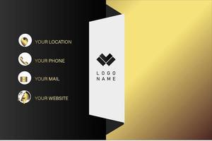 Creative black dark business card Template modern and Clean design vector