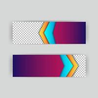 set banner background template with modern shape free vector art