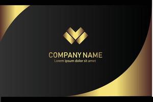 Creative black dark business card Template modern and Clean design vector