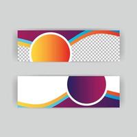 set banner background template with modern shape free vector art