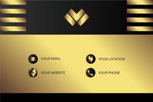 Creative black dark business card Template modern and Clean design vector