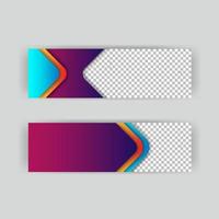 set banner background template with modern shape free vector art
