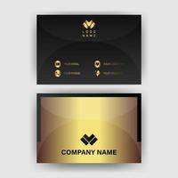 Creative black dark business card Template modern and Clean design vector