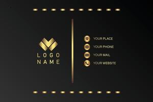 Creative black dark business card Template modern and Clean design vector