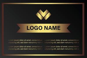 Creative black dark business card Template modern and Clean design vector