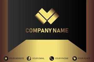 Creative black dark business card Template modern and Clean design vector